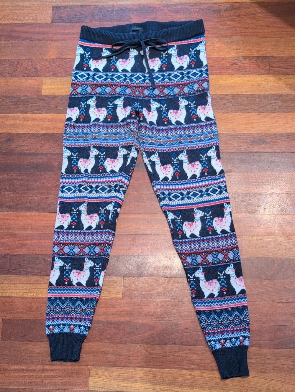 American Eagle Outfitters Navy Llama Alpaca Print Knit Joggers Pajama Pants